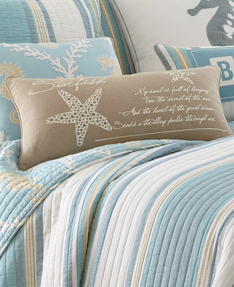 Levtex Kailua Starfish Script Decorative Pillow, 12" x 14"