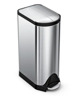 simplehuman Brushed Stainless Steel 30 Liter Fingerprint Proof Butterfly Step Trash Can
