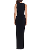 Betsy & Adam Ruffled V-Neck Gown