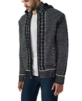 X-Ray Men's Hooded Full-Zip High Neck Sweater Jacket
