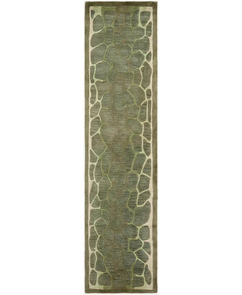 Martha Stewart Collection Arusha MSR3615A Green 2'3" x 10' Runner Rug