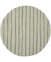 Martha Stewart Collection Hand Drawn Stripe MSR3619A Gray 6' x 6' Round Area Rug