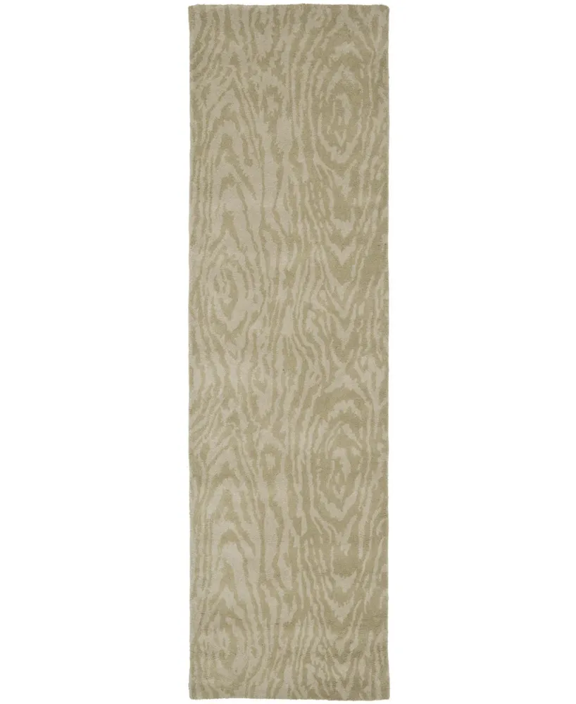 Martha Stewart Collection Layered Faux Bois MSR4534B Beige 2'3" x 8' Runner Rug