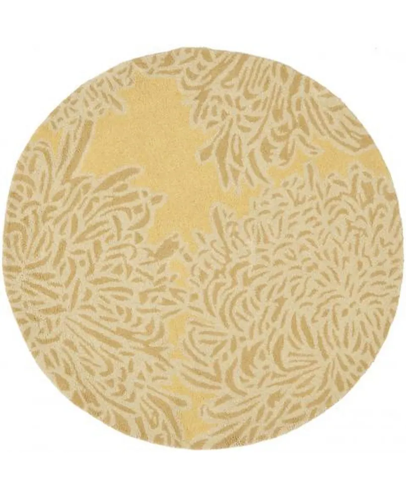 Martha Stewart Collection Chrysanthemum MSR4542A Beige 8' x 8' Round Area Rug