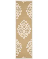 Martha Stewart Collection Floret Damask MSR4545C Beige 2'3" x 8' Runner Rug