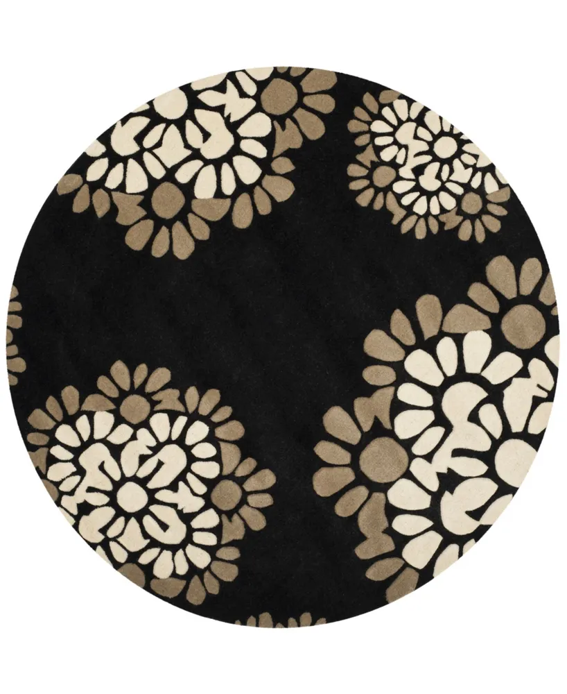 Martha Stewart Collection 4730 MSR4730A Black 6' x 6' Round Area Rug