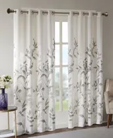 Cecily Burnout Printed Sheer Window Curtain, 84 inches long Single Sheer Curtain Panel, Width 50 curtains sheer for Bedroom and Living Room, Easy To H