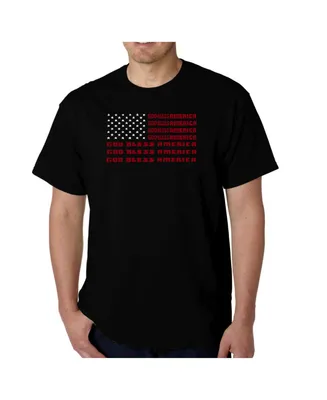 La Pop Art Men's God Bless America Word T-Shirt