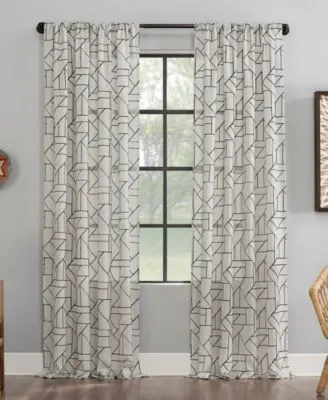 Archaeo Jigsaw Embroidery Linen Blend Curtain Collection
