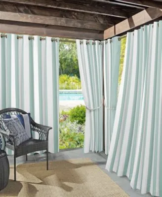 Sun Zero Valencia Cabana Stripe Indoor Outdoor Uv Protectant Curtain Collection