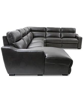 Gabrine -Pc. Leather Sectional with Power Headrests and Chaise