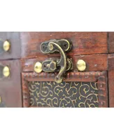 Vintiquewise Rustic Studded Index/Recipe Card Box with Antiqued Latch, 4 X 6 Cards