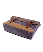 Tsd Brand Stone Creek Waxed Canvas Briefcase