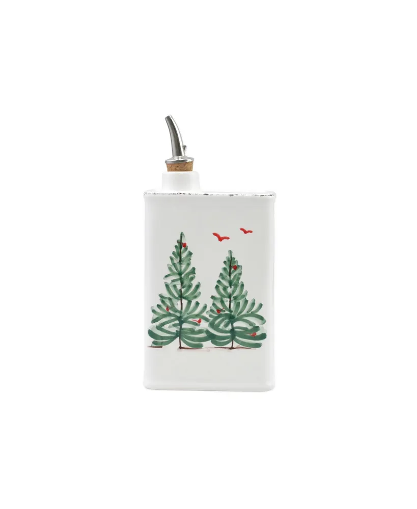 Vietri Lastra Holiday Olive Oil Can