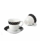 Lorren Home Trends 8 Piece 8oz Tea or Coffee Cup and Saucer Set