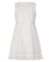 Calvin Klein Big Girls Illusion Mesh Bow Front Dress