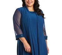 R & M Richards Plus-Size Embellished Dress Jacket Set