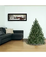 National Tree 4 .5' Feel Real Downswept Douglas Blue Fir Hinged Tree with 450 Clear Lights
