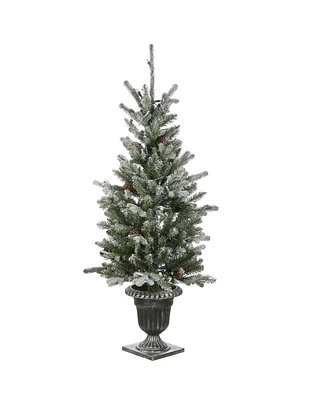 National Tree Company Snowy Morgan Spruce Entrance Tree with Clear Lights