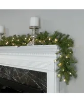 National Tree Company 9' x 10" Norwood Fir Garland with 50 Battery Operated Dual Led Lights