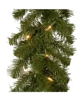 National Tree 9' x 10" North Valley Spruce Garland with 50 Battery Operated Dual Led Lights