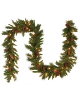 National Tree Company 9' x 10" Pine Cone Garland with 50 Clear Lights-ul