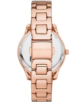 Michael Kors Women's Liliane Rose Gold-Tone Stainless Steel Bracelet Watch 36mm