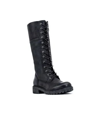 Gc Shoes Women's Hanker Combat Lace Up Knee High Boots