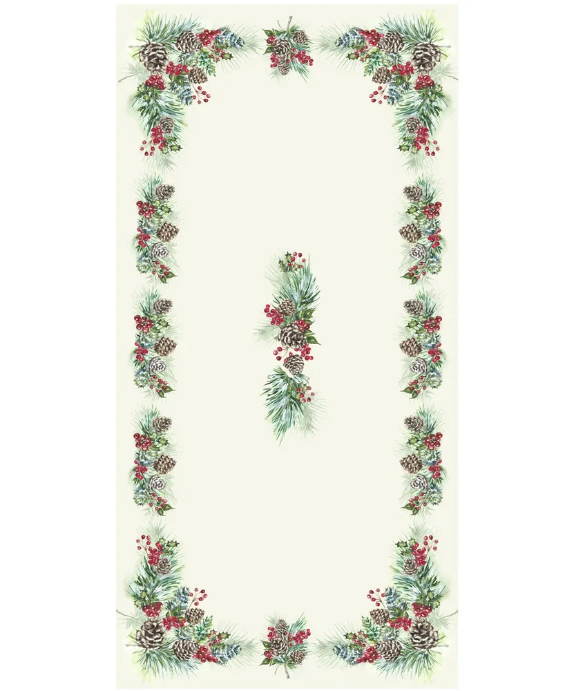 Laural Home Winter Garland Tablecloth - 70"x 144"
