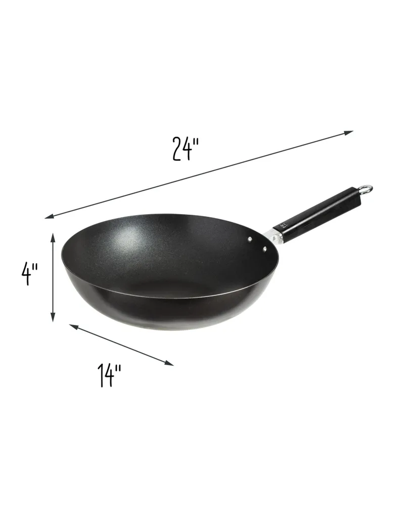 Joyce Chen Professional Series 12" Carbon Steel Excalibur Nonstick Stir Fry Pan with Phenolic Handle