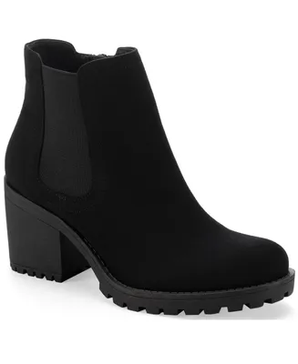 Sun + Stone Women's Morghan Lug Sole Block-Heel Booties, Created for Macy's