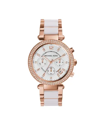 Michael Kors Women's Parker Chronograph Two-Tone Stainless Steel Bracelet Watch 39mm