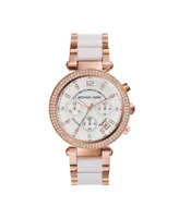 Michael Kors Women's Parker Chronograph Two-Tone Stainless Steel Bracelet Watch 39mm