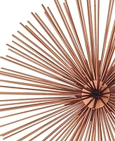 CosmoLiving by Cosmopolitan Set of 3 Copper Metal Contemporary Abstract Wall Decor, 6", 9", 12"
