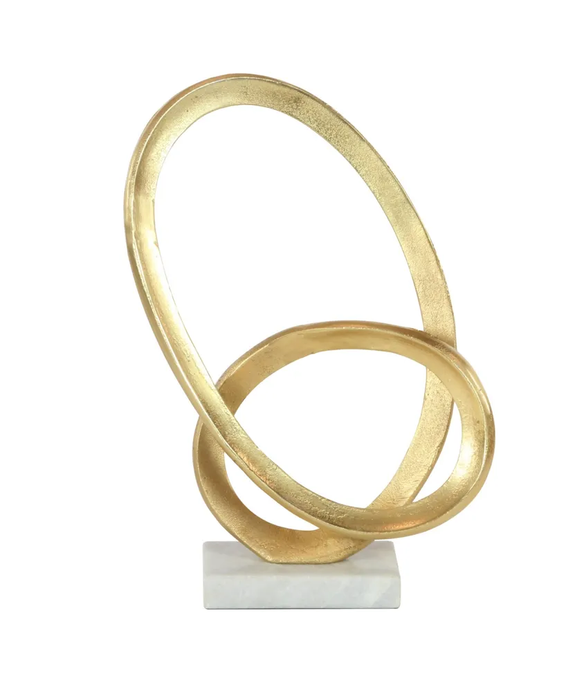 CosmoLiving by Cosmopolitan Gold Aluminum Sculpture, Geometric 17 x 12 x 4 - Gold