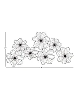 CosmoLiving by Cosmopolitan Black Metal Modern Floral Wall Decor, 43" x 21"