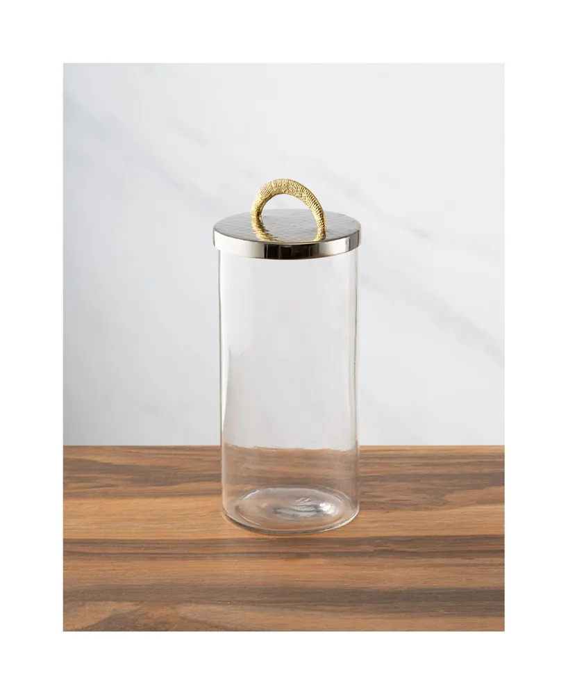 Medium Glass Canister with Stainless Steel Lid and Handle