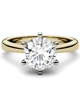 Moissanite Solitaire Engagement Ring 1-9/10 ct. t.w. Diamond Equivalent 14k White, Yellow or Rose Gold