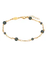 Women's Gold-Tone Beaded Chain Anklet