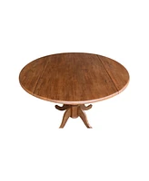 Round Dual Drop Leaf Pedestal Table