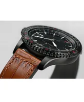 Hamilton Men's Swiss Automatic Khaki Aviation Converter Brown Leather Strap Watch 42mm