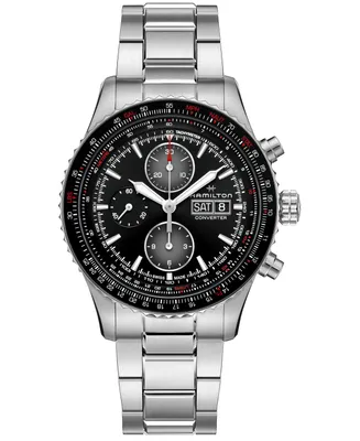 Hamilton Men's Swiss Automatic Chronograph Khaki Aviation Converter Stainless Steel Bracelet Watch 44mm
