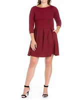 Women's Plus Perfect Fit and Flare Dress