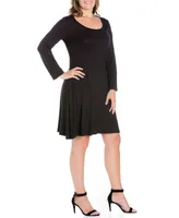 24seven Comfort Apparel Plus Flared Dress