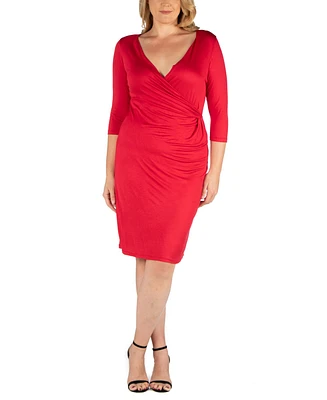 24seven Comfort Apparel Plus Wrap Dress