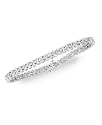 Diamond Three-Row Bracelet (-/ ct. t.w.) in 14k White or Yellow Gold