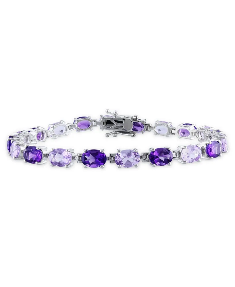 Amethyst Oval Link Bracelet