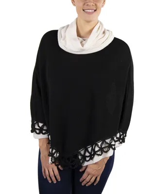 Simply Natural Women's Alpaca Poncho Petra Crochet