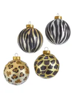 Kurt Adler 3.15" Animal Ball Ornaments, 6 Piece Set