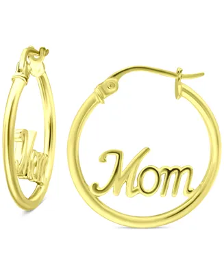 Giani Bernini Mom Small Hoop Earrings in 18k Gold-Plated Sterling Silver, 0.75", Created for Macy's